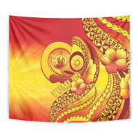 Vanuatu 45 Yia Indipendens Anivesari Tapestry Tamtam Drum With Boar Tusk - Polynesian Pride