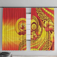 Vanuatu 45 Yia Indipendens Anivesari Window Curtain Tamtam Drum With Boar Tusk - Polynesian Pride