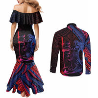 Samoan Pride Couples Matching Mermaid Dress and Long Sleeve Button Shirt The Tui Manua LT05 - Polynesian Pride