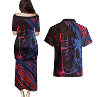 Samoan Pride Couples Matching Puletasi and Hawaiian Shirt The Tui Manua LT05 - Polynesian Pride