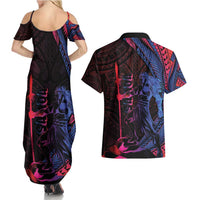Samoan Pride Couples Matching Summer Maxi Dress and Hawaiian Shirt The Tui Manua LT05 - Polynesian Pride