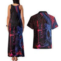 Samoan Pride Couples Matching Tank Maxi Dress and Hawaiian Shirt The Tui Manua LT05 - Polynesian Pride