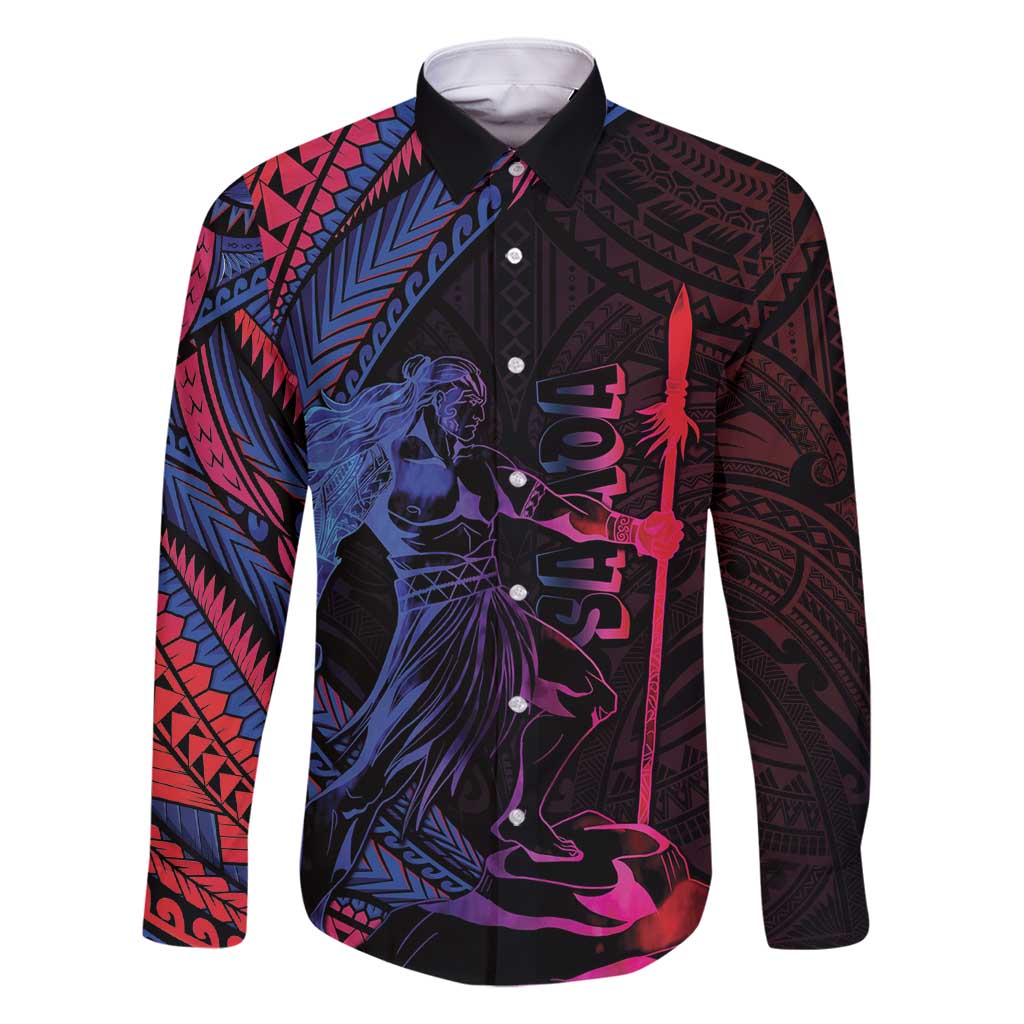 Samoan Pride Family Matching Long Sleeve Bodycon Dress and Hawaiian Shirt The Tui Manua - Polynesian Pride