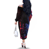 Samoan Pride Family Matching Off The Shoulder Long Sleeve Dress and Hawaiian Shirt The Tui Manua - Polynesian Pride