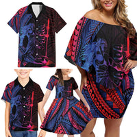 Samoan Pride Family Matching Off Shoulder Short Dress and Hawaiian Shirt The Tui Manua - Polynesian Pride