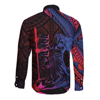 Samoan Pride Long Sleeve Button Shirt The Tui Manua LT05 - Polynesian Pride