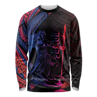 Samoan Pride Long Sleeve Shirt The Tui Manua LT05 Unisex Black - Polynesian Pride