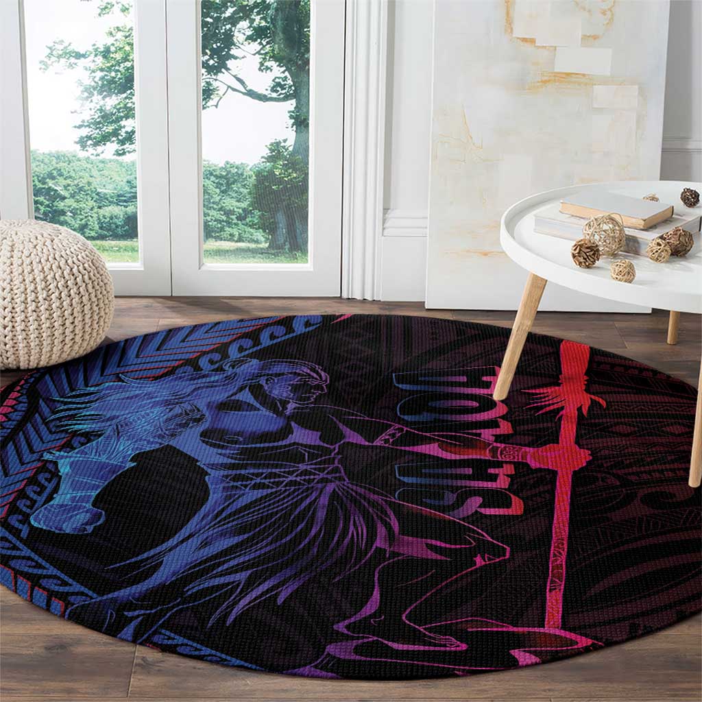 Samoan Pride Round Carpet The Tui Manua - Polynesian Pride