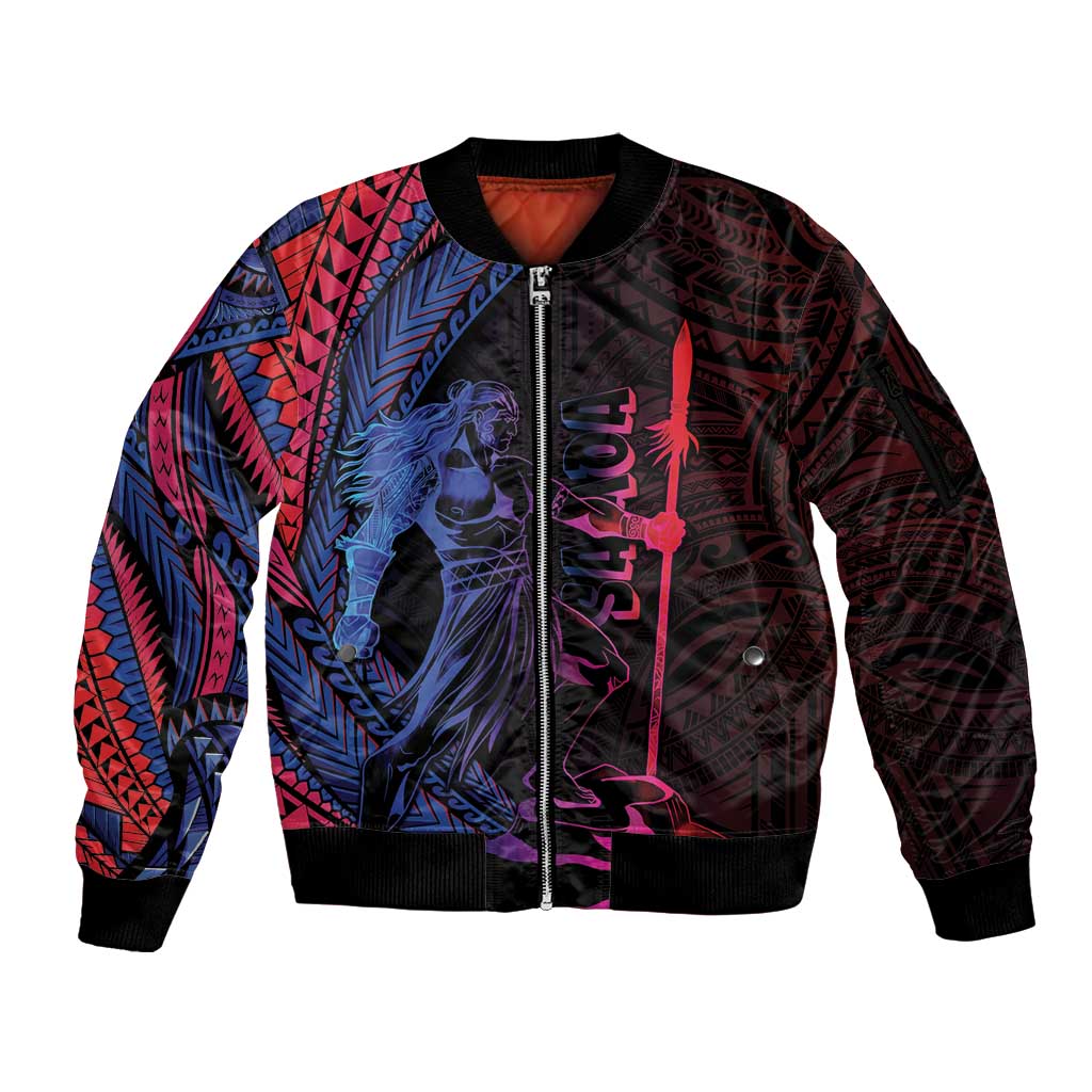 Samoan Pride Sleeve Zip Bomber Jacket The Tui Manua - Polynesian Pride