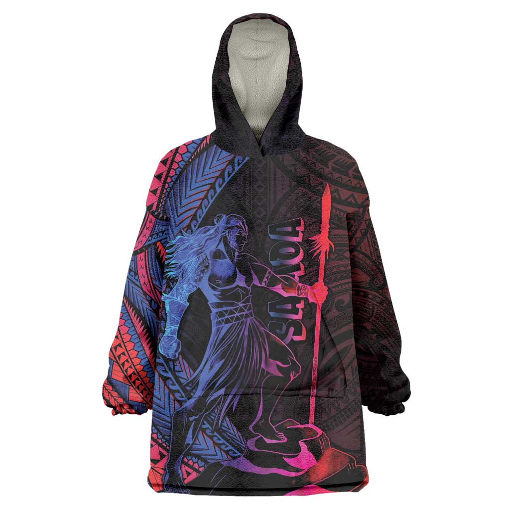 Samoan Pride Wearable Blanket Hoodie The Tui Manua LT05 One Size Black - Polynesian Pride