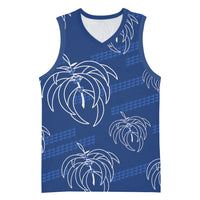 Aloha Hawaii Acacia Koa Leaves Basketball Jersey Navy Kakau Tribal Pattern LT05 Unisex Navy - Polynesian Pride