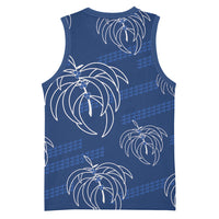 Aloha Hawaii Acacia Koa Leaves Basketball Jersey Navy Kakau Tribal Pattern LT05 - Polynesian Pride
