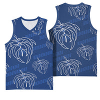 Aloha Hawaii Acacia Koa Leaves Basketball Jersey Navy Kakau Tribal Pattern LT05 - Polynesian Pride
