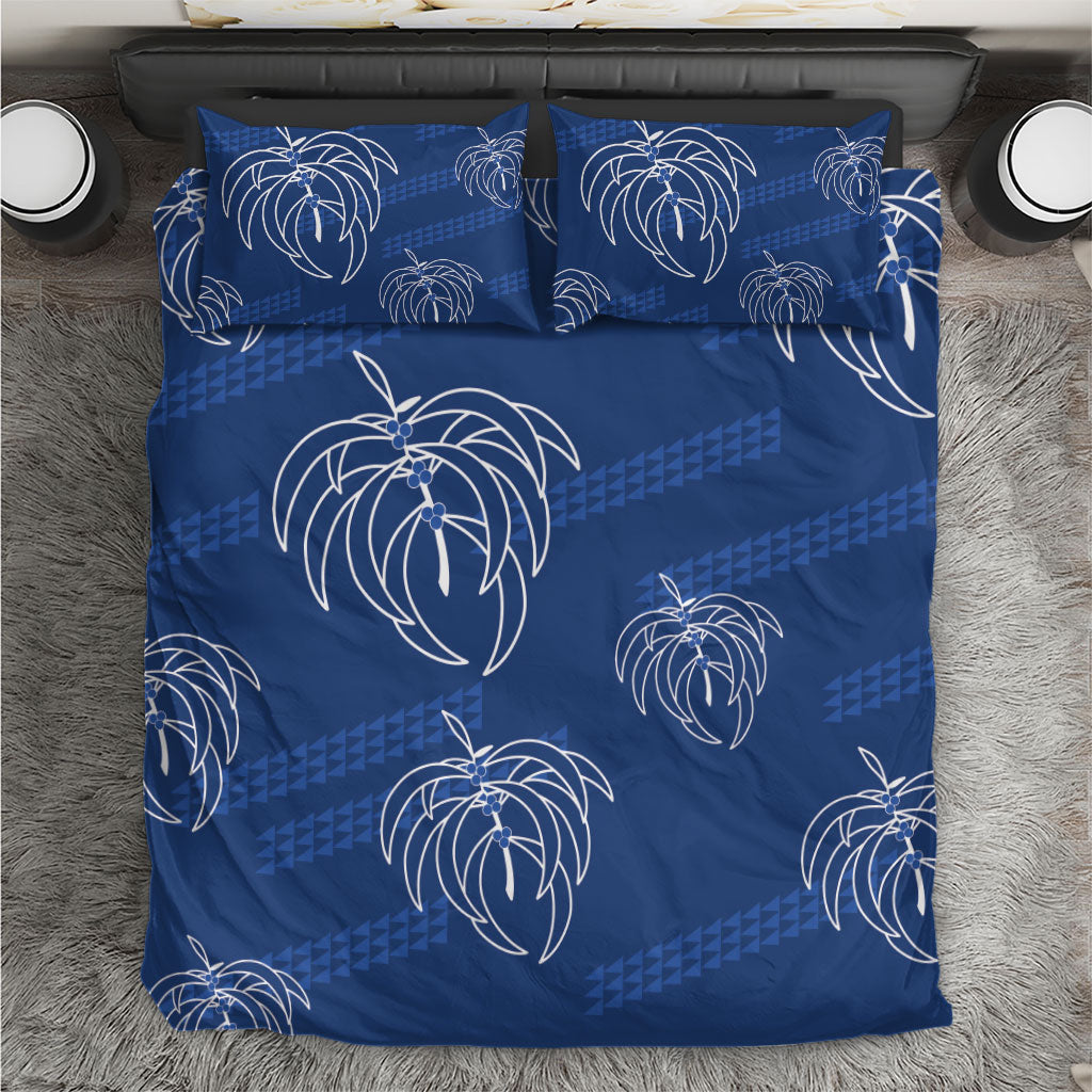 Aloha Hawaii Acacia Koa Leaves Bedding Set Navy Kakau Tribal Pattern LT05 Navy - Polynesian Pride