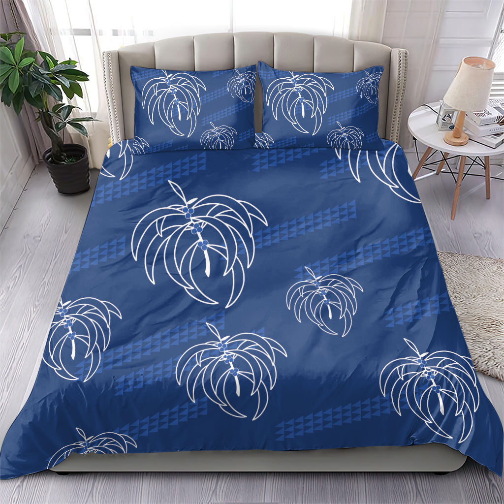 Aloha Hawaii Acacia Koa Leaves Bedding Set Navy Kakau Tribal Pattern LT05 - Polynesian Pride
