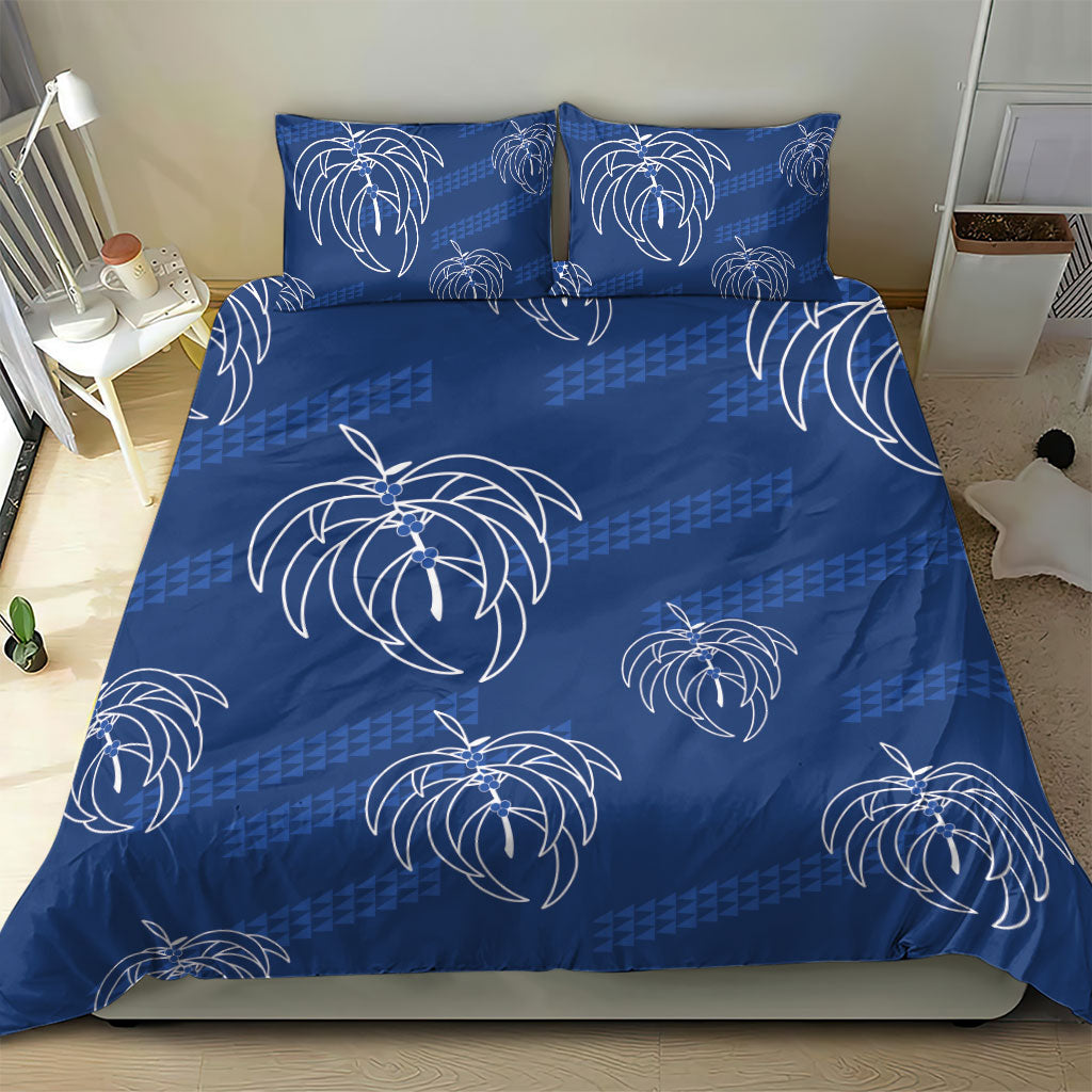 Aloha Hawaii Acacia Koa Leaves Bedding Set Navy Kakau Tribal Pattern LT05 - Polynesian Pride