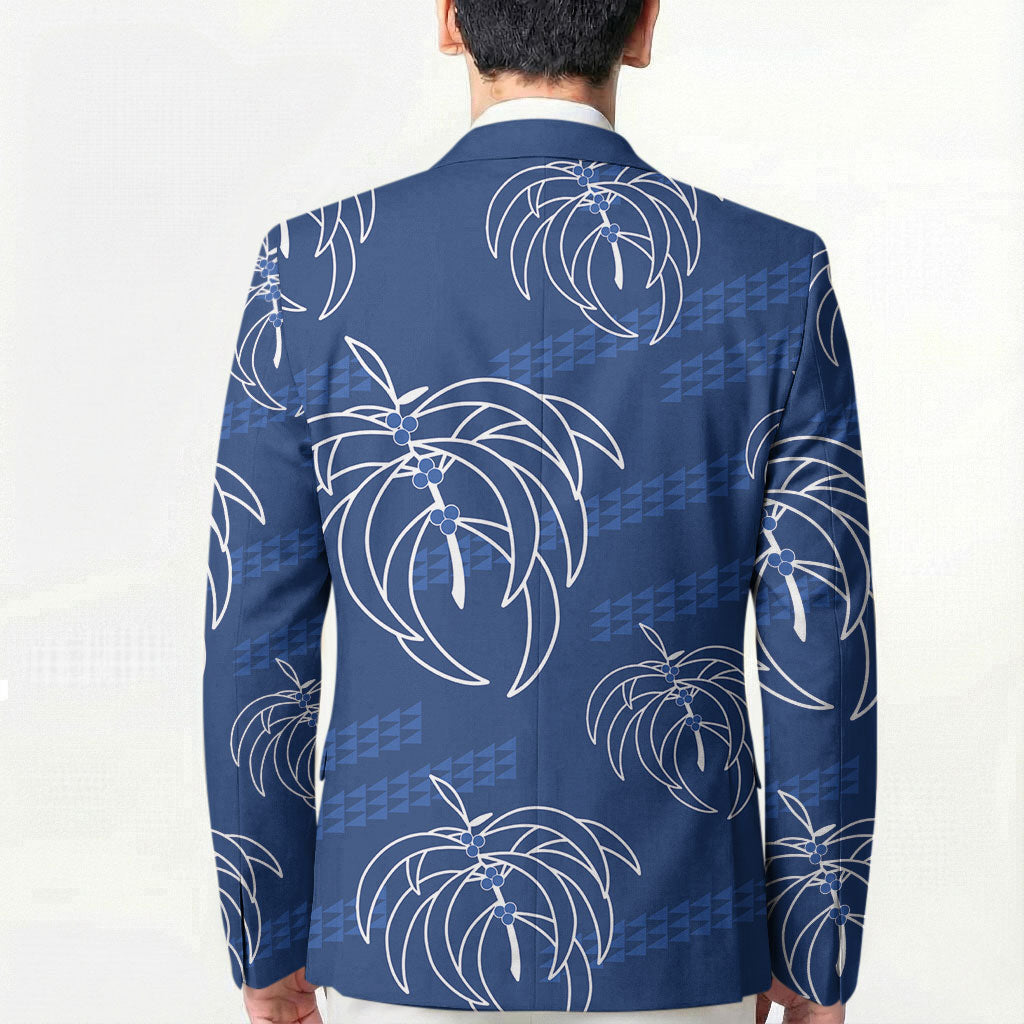 Aloha Hawaii Acacia Koa Leaves Blazer Navy Kakau Tribal Pattern LT05 - Polynesian Pride