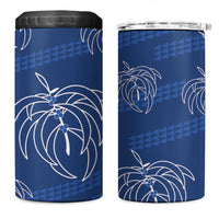 Aloha Hawaii Acacia Koa Leaves 4 in 1 Can Cooler Tumbler Navy Kakau Tribal Pattern LT05 One Size: 16 oz Navy - Polynesian Pride