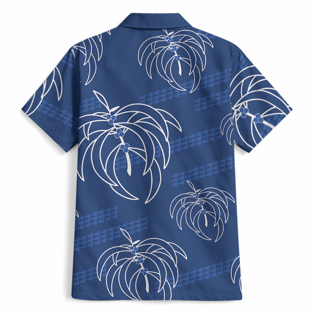 Aloha Hawaii Acacia Koa Leaves Hawaiian Shirt Navy Kakau Tribal Pattern LT05 - Polynesian Pride