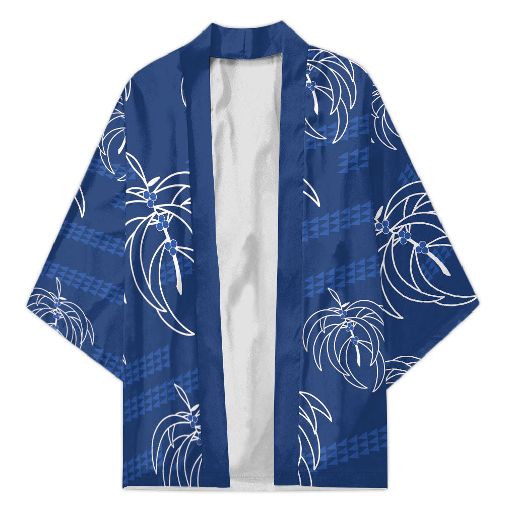 Aloha Hawaii Acacia Koa Leaves Kimono Navy Kakau Tribal Pattern LT05 Unisex Navy - Polynesian Pride