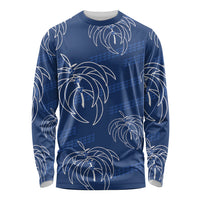 Aloha Hawaii Acacia Koa Leaves Long Sleeve Shirt Navy Kakau Tribal Pattern LT05 Unisex Navy - Polynesian Pride