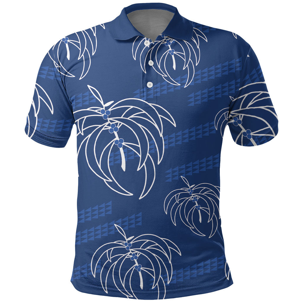 Aloha Hawaii Acacia Koa Leaves Polo Shirt Navy Kakau Tribal Pattern LT05 Navy - Polynesian Pride