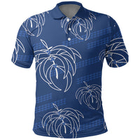 Aloha Hawaii Acacia Koa Leaves Polo Shirt Navy Kakau Tribal Pattern LT05 Navy - Polynesian Pride