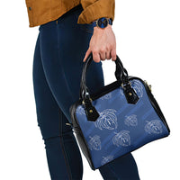 Aloha Hawaii Acacia Koa Leaves Shoulder Handbag Navy Kakau Tribal Pattern LT05 - Polynesian Pride