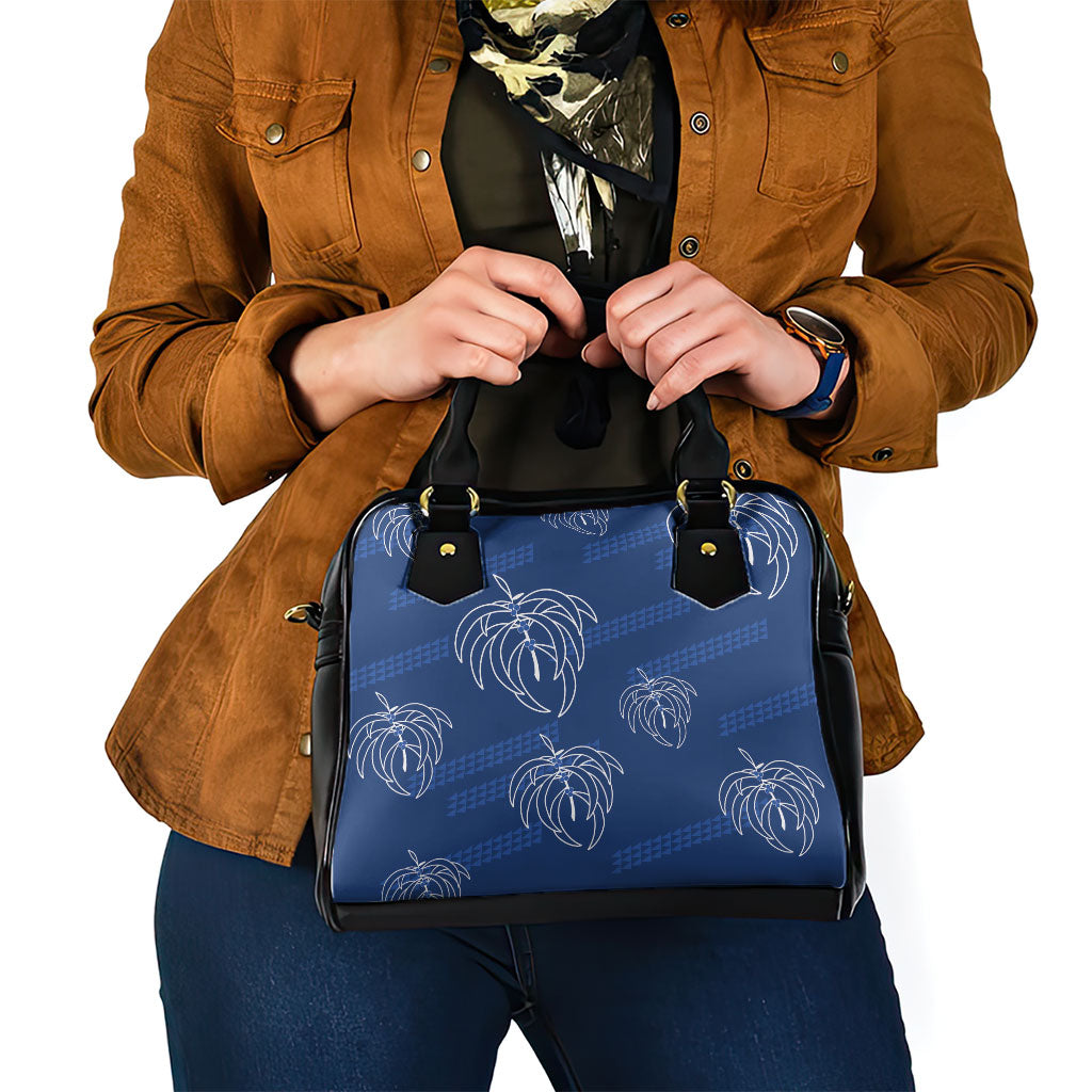 Aloha Hawaii Acacia Koa Leaves Shoulder Handbag Navy Kakau Tribal Pattern LT05 - Polynesian Pride