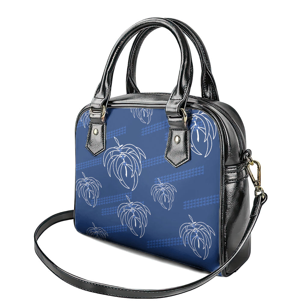 Aloha Hawaii Acacia Koa Leaves Shoulder Handbag Navy Kakau Tribal Pattern LT05 - Polynesian Pride