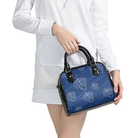 Aloha Hawaii Acacia Koa Leaves Shoulder Handbag Navy Kakau Tribal Pattern LT05 - Polynesian Pride