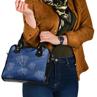 Aloha Hawaii Acacia Koa Leaves Shoulder Handbag Navy Kakau Tribal Pattern LT05 - Polynesian Pride