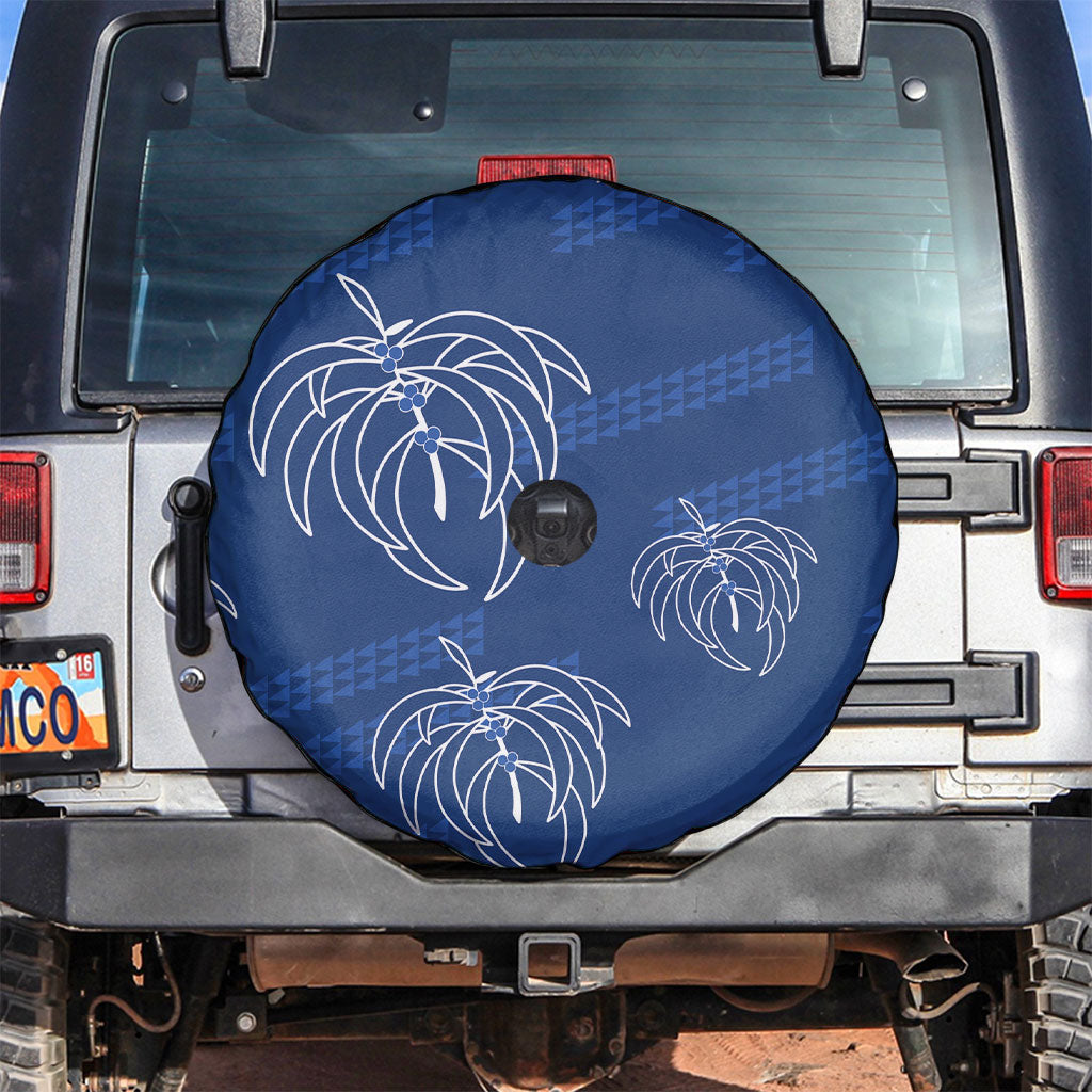Aloha Hawaii Acacia Koa Leaves Spare Tire Cover Navy Kakau Tribal Pattern LT05 Navy - Polynesian Pride