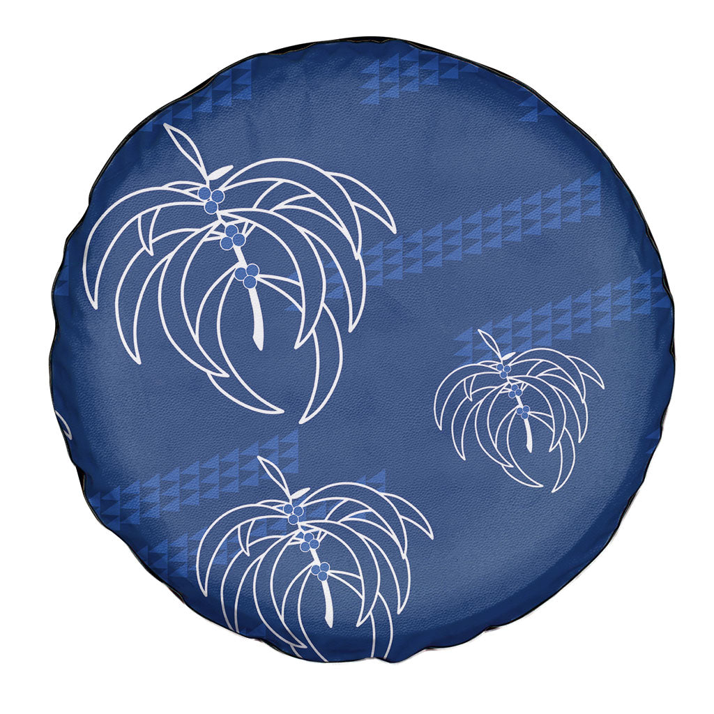 Aloha Hawaii Acacia Koa Leaves Spare Tire Cover Navy Kakau Tribal Pattern LT05 - Polynesian Pride