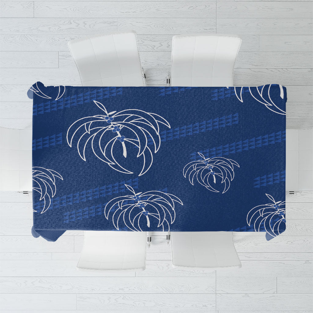 Aloha Hawaii Acacia Koa Leaves Tablecloth Navy Kakau Tribal Pattern LT05 Navy - Polynesian Pride