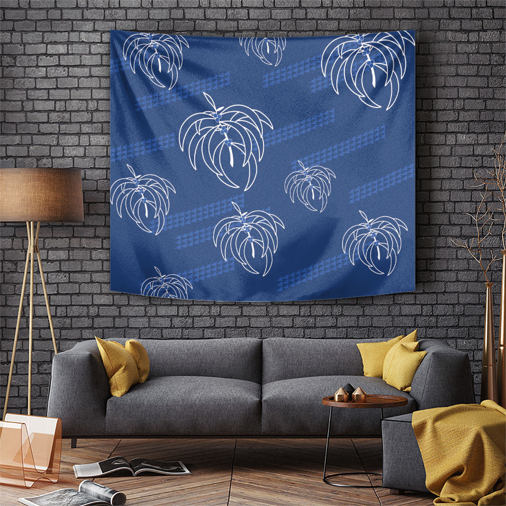 Aloha Hawaii Acacia Koa Leaves Tapestry Navy Kakau Tribal Pattern LT05 Navy - Polynesian Pride