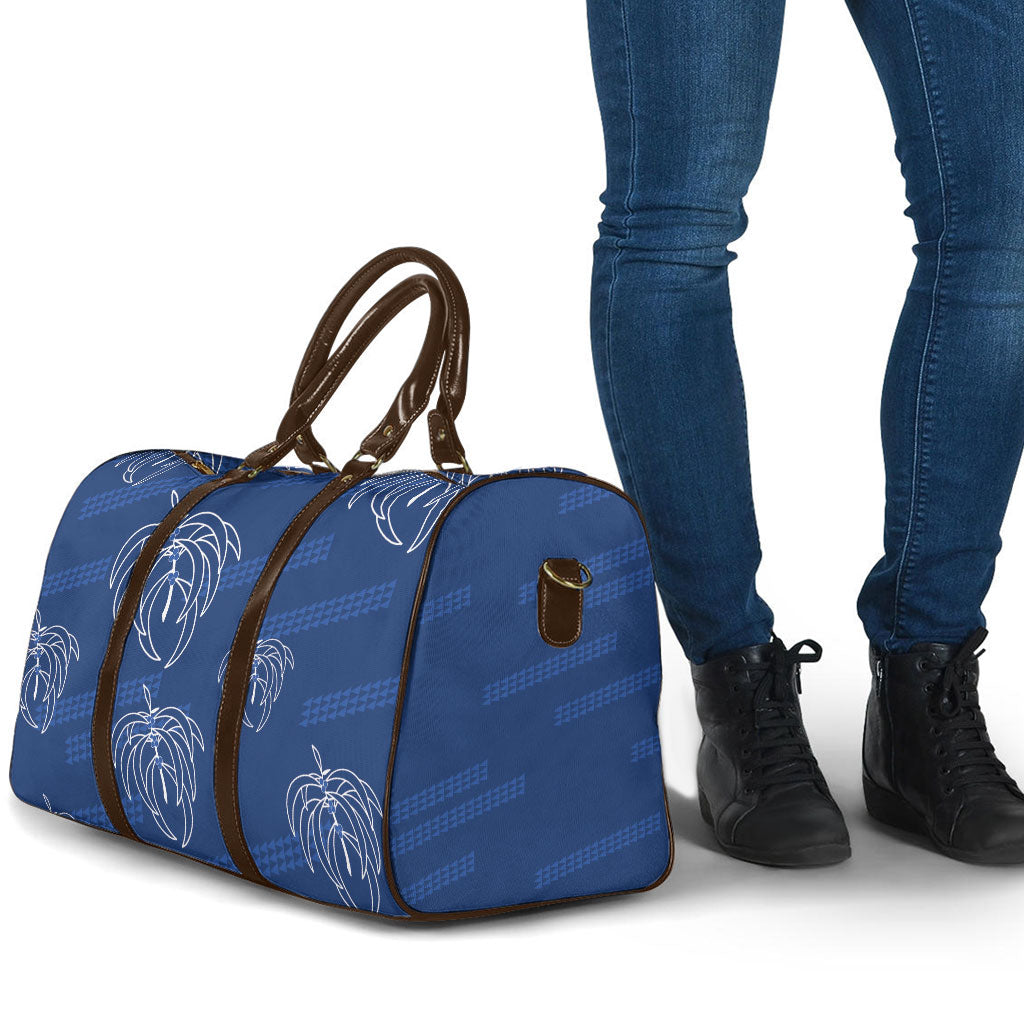 Aloha Hawaii Acacia Koa Leaves Travel Bag Navy Kakau Tribal Pattern LT05 - Polynesian Pride