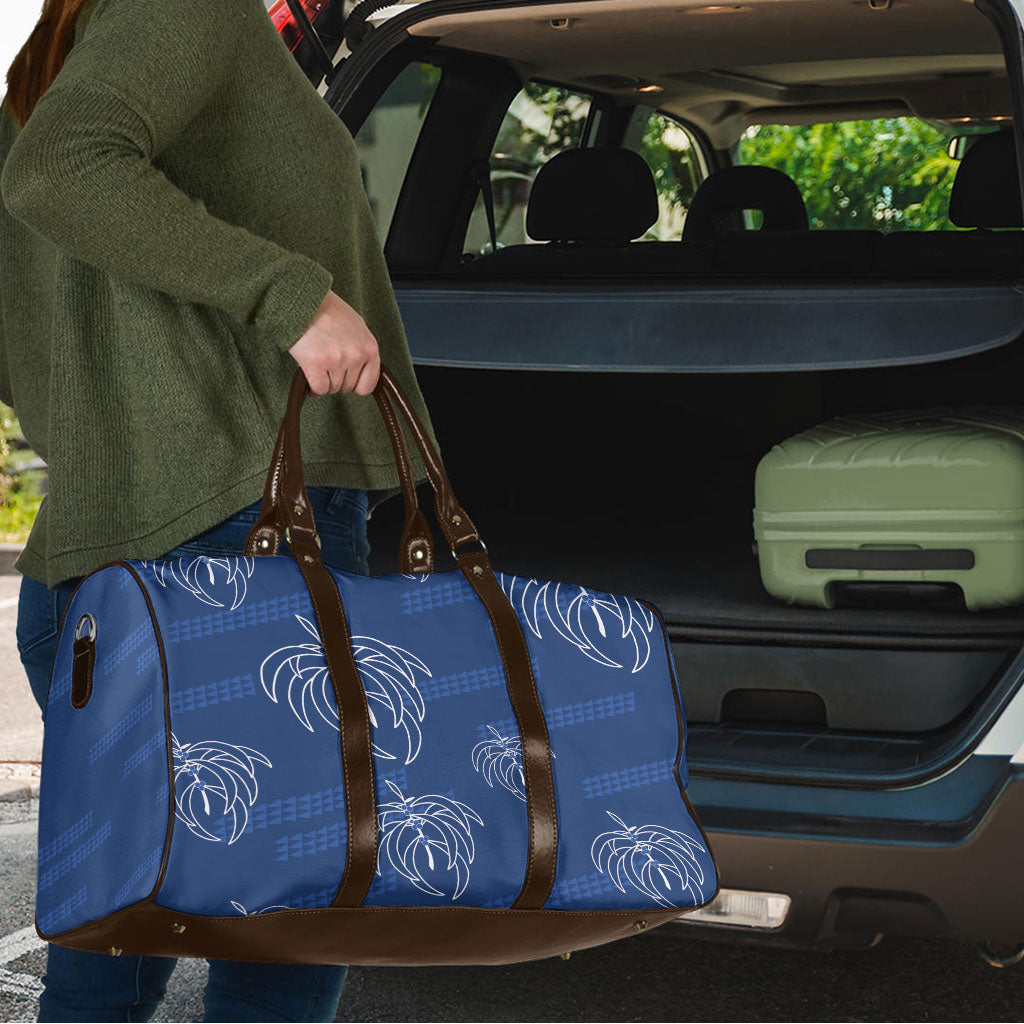 Aloha Hawaii Acacia Koa Leaves Travel Bag Navy Kakau Tribal Pattern LT05 - Polynesian Pride