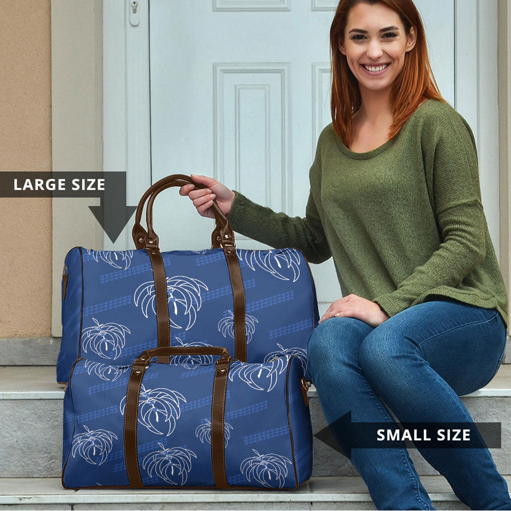 Aloha Hawaii Acacia Koa Leaves Travel Bag Navy Kakau Tribal Pattern LT05 - Polynesian Pride