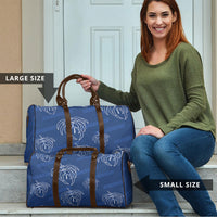 Aloha Hawaii Acacia Koa Leaves Travel Bag Navy Kakau Tribal Pattern LT05 - Polynesian Pride
