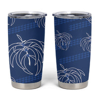 Aloha Hawaii Acacia Koa Leaves Tumbler Cup Navy Kakau Tribal Pattern LT05 Navy - Polynesian Pride