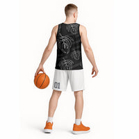 Aloha Hawaii Acacia Koa Leaves Basketball Jersey Black Kakau Tribal Pattern LT05 - Polynesian Pride