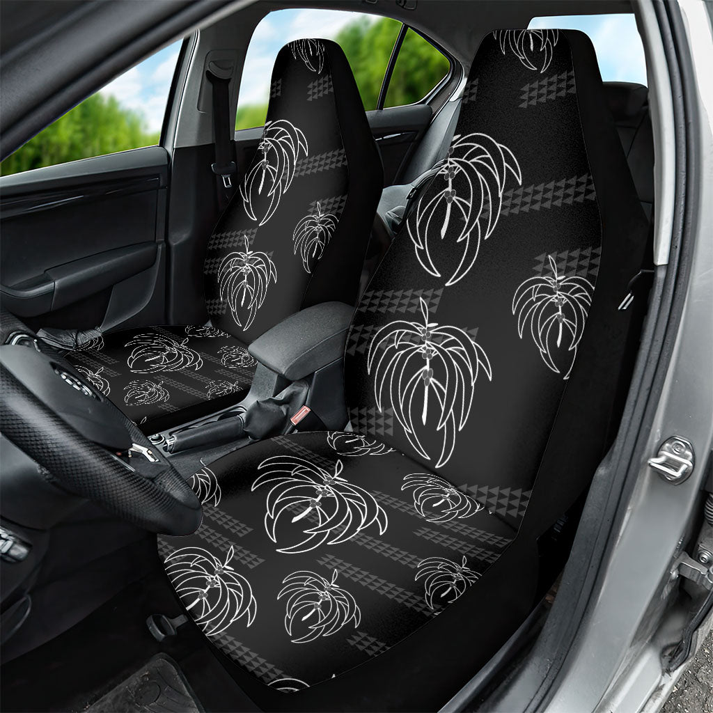 Aloha Hawaii Acacia Koa Leaves Car Seat Cover Black Kakau Tribal Pattern LT05 - Polynesian Pride