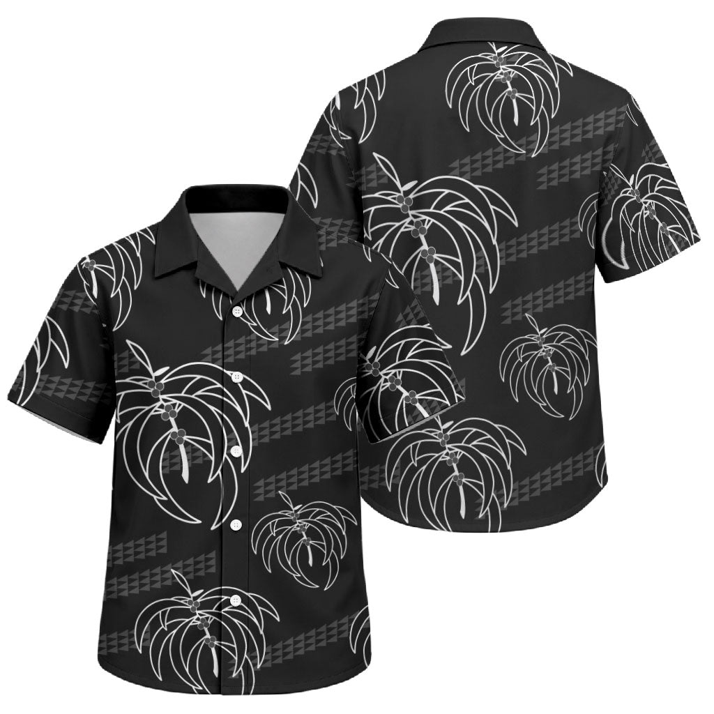 Aloha Hawaii Acacia Koa Leaves Family Matching Off Shoulder Short Dress and Hawaiian Shirt Black Kakau Tribal Pattern LT05 Son's Shirt Black - Polynesian Pride