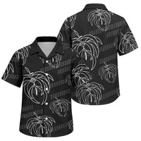 Aloha Hawaii Acacia Koa Leaves Family Matching Off Shoulder Short Dress and Hawaiian Shirt Black Kakau Tribal Pattern LT05 Son's Shirt Black - Polynesian Pride