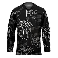 Aloha Hawaii Acacia Koa Leaves Hockey Jersey Black Kakau Tribal Pattern LT05 Unisex Black - Polynesian Pride