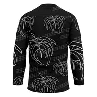 Aloha Hawaii Acacia Koa Leaves Hockey Jersey Black Kakau Tribal Pattern LT05 - Polynesian Pride