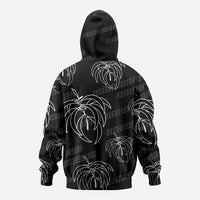 Aloha Hawaii Acacia Koa Leaves Hoodie Black Kakau Tribal Pattern LT05 - Polynesian Pride