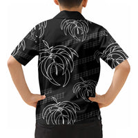 Aloha Hawaii Acacia Koa Leaves Kid Hawaiian Shirt Black Kakau Tribal Pattern LT05 - Polynesian Pride