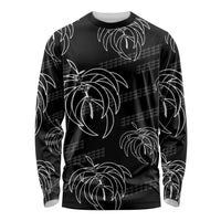 Aloha Hawaii Acacia Koa Leaves Long Sleeve Shirt Black Kakau Tribal Pattern LT05 Unisex Black - Polynesian Pride